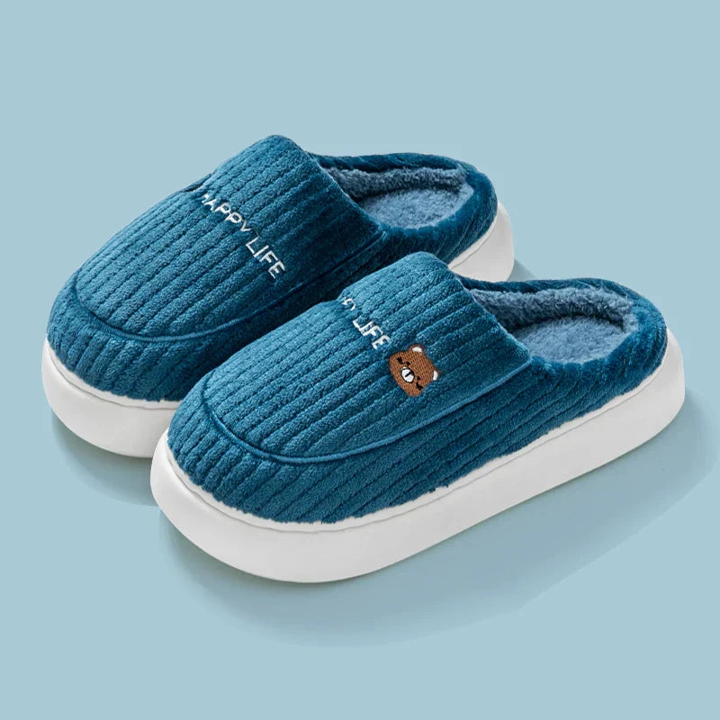 Soft Cotton Slippers for Men and Women - Lightweight & Insulating - Gray