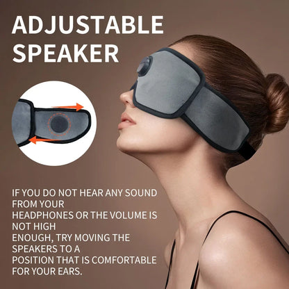 Bluetooth Eye Mask for Sleeping with Headphones | 3D Blackout Design, 10 Hours Playtime & Comfortable for Side Sleepers
