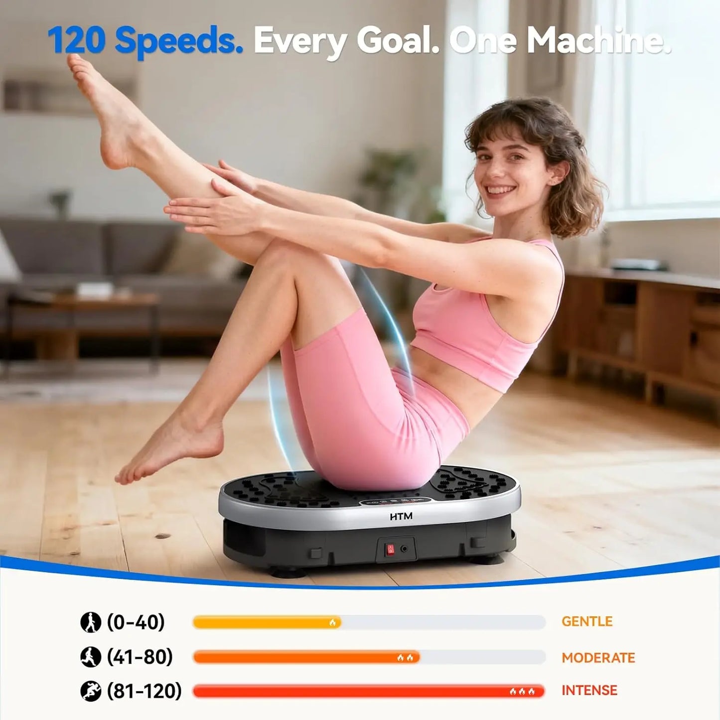 Full Body Shaker Exercise Machine with 120 Speeds, 9 Programs, Remote & 300 lb Limit