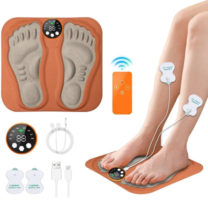 Rechargeable Foot Massage Mat with Remote Control - 8 Modes, 29 Intensities & Electrode Pads