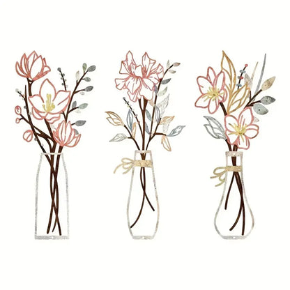 Set of 3 Scandinavian Metal Wall Plant Holders - Clip-On Design