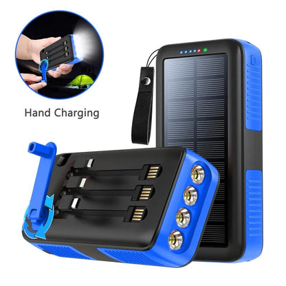 Reliable 61200mAh Solar Power Bank with Hand Crank Feature