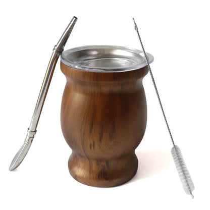 230 ml Stainless Steel Mate Cup | Double-Walled Insulation | Includes Spoon and Brush Set