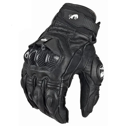 Carbon Motorcycle Gloves for Men | Waterproof & Windproof | Touchscreen | Genuine Leather | Suitable for Summer & Winter