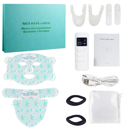 Rechargeable Silicone Skincare Mask for Face and Neck – 8-Color LED with Timer