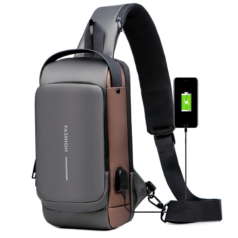 Secure and Stylish Crossbody Bag with Charging Feature