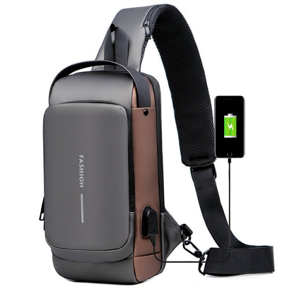 Secure and Stylish Crossbody Bag with Charging Feature