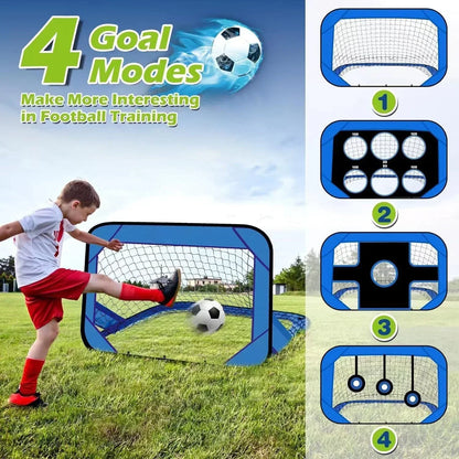 Children's Soccer Goal - Portable & Foldable - 4-in-1 Training Target - 120x80x80 cm