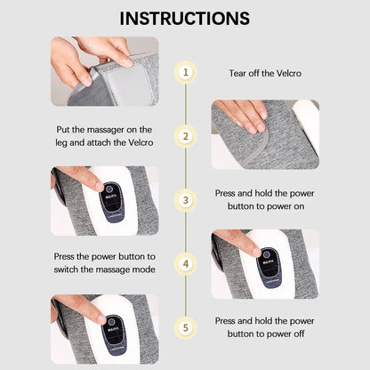 Wireless Leg and Arm Massager with Air Compression, 360° Pressure, 3 Modes, Rechargeable