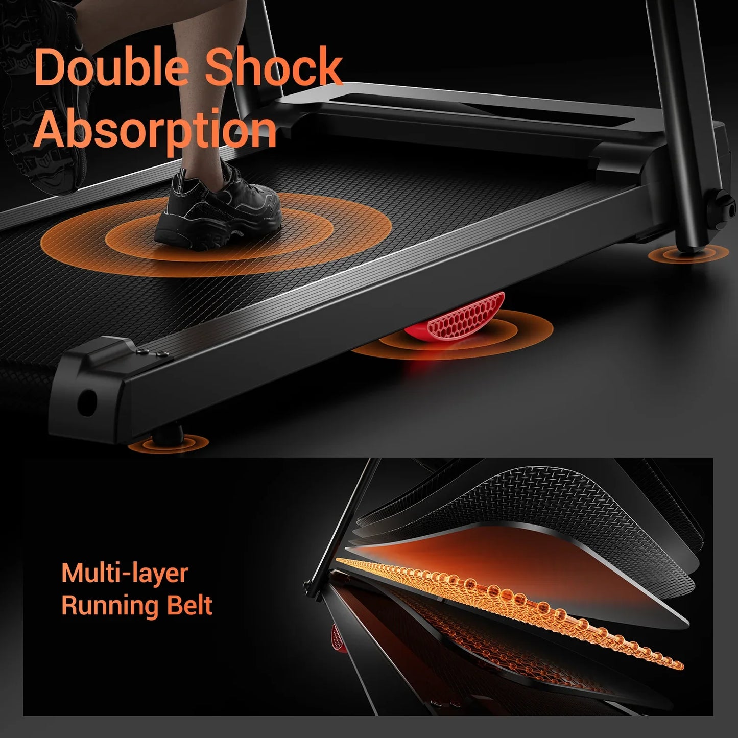 Compact Folding Treadmill with 3.0HP Motor, Bluetooth, and LED Screen