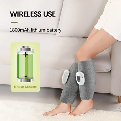 Wireless Leg and Arm Massager with Air Compression, 360° Pressure, 3 Modes, Rechargeable