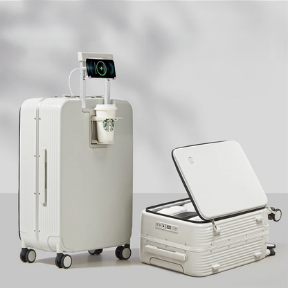 Lightweight Aluminum Travel Suitcase with USB Charging Port