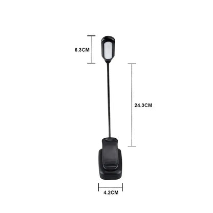 Flexible LED Reading Light with Clip-On Mount | Battery Operated & Portable | Ideal for Bed, Table & Books