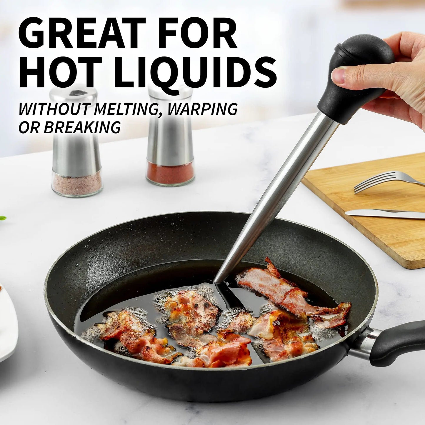 Marinade Injector with 2 Needles & Cleaning Brush | For Liquid & Thick Marinades | Stainless Steel & Silicone