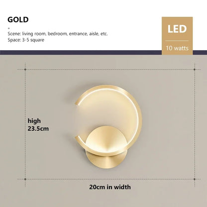Modern LED Wall Light in C-Shape | Minimalist Indoor Lighting for Living Room, Bedroom & Hallway