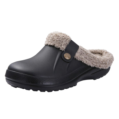 Unisex Non-Slip Slippers with Warm Fur Lining