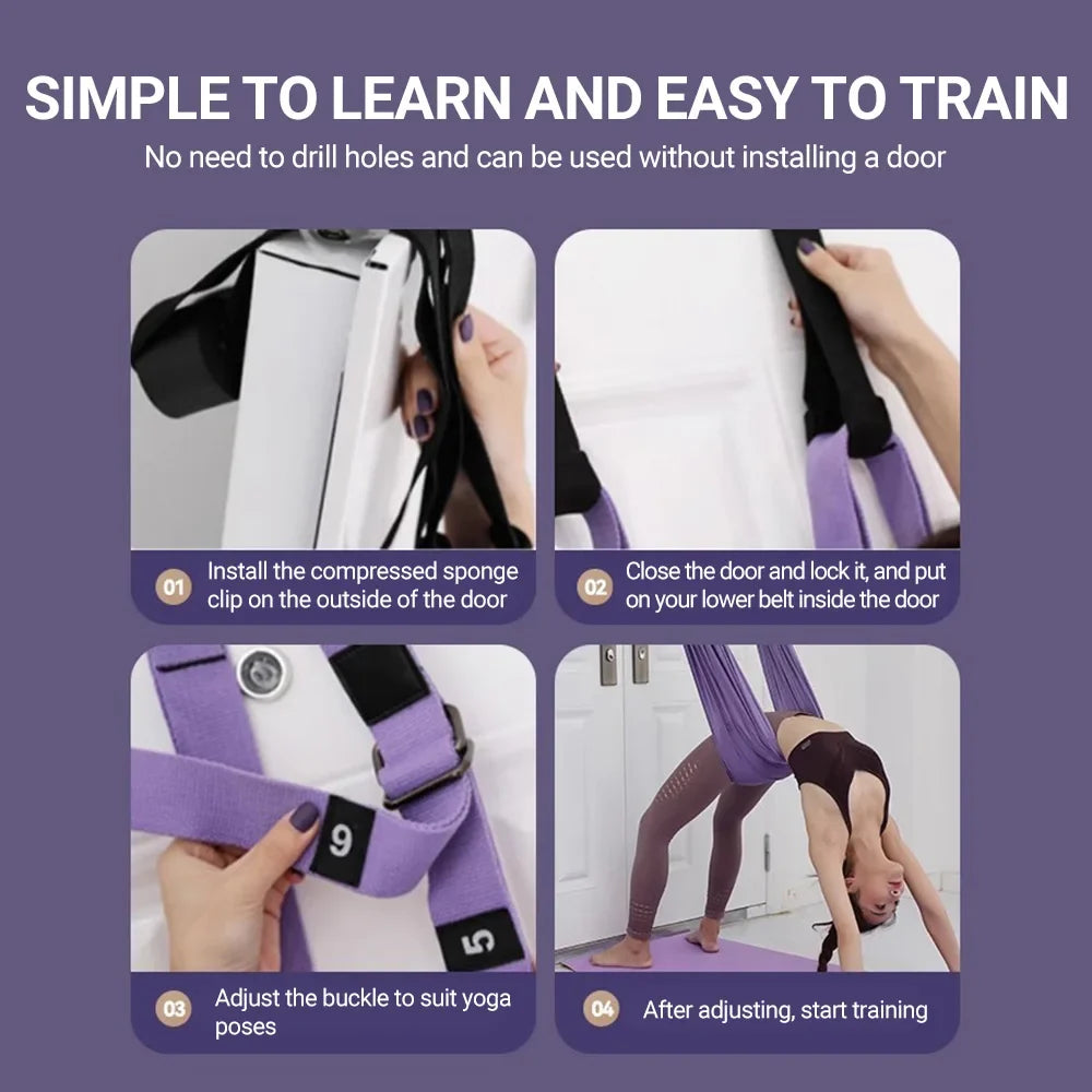 Adjustable Yoga Strap for Aerial Fitness, Flexibility, Splits, and Backbends
