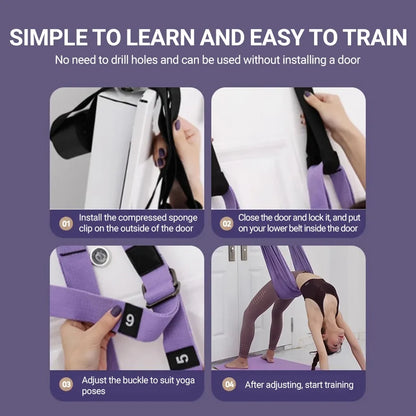 Adjustable Yoga Strap for Aerial Fitness, Flexibility, Splits, and Backbends