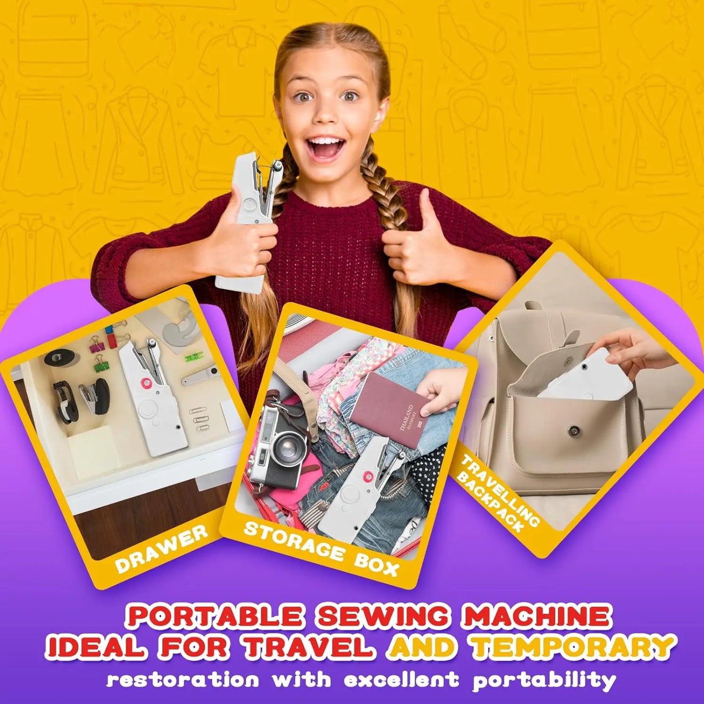 Compact and Portable Mini Sewing Machine for Repairs and DIY Projects