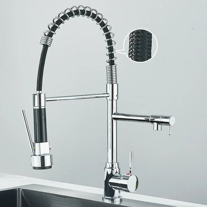 Kitchen Faucet with Dual Outlet
