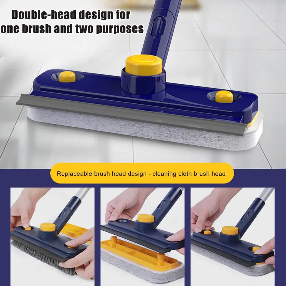 Dual-Action V-Shaped Floor Cleaner with Extended Handle