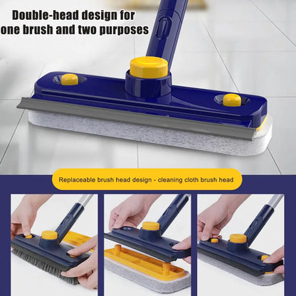 Dual-Action V-Shaped Floor Cleaner with Extended Handle