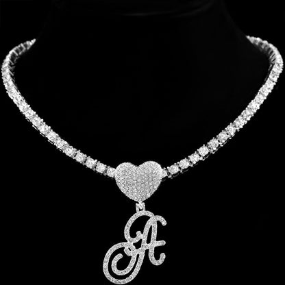 Personalized Crystal Heart Pendant Necklace