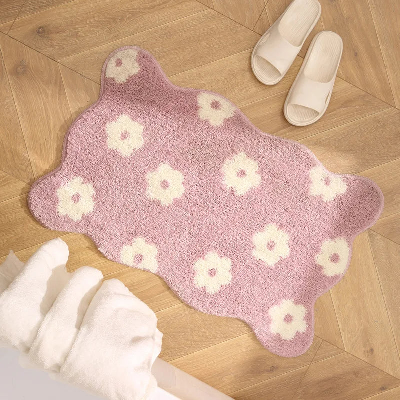 Charming Floral Textured Bath Mat | BloomStep