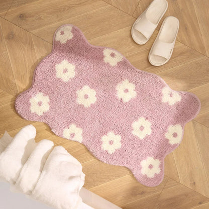 Charming Floral Textured Bath Mat | BloomStep