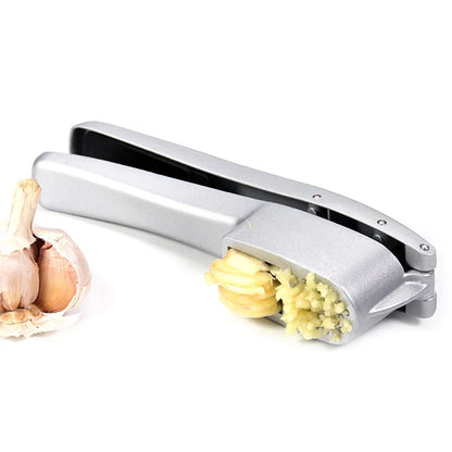 Garlic Slicer and Press Combo with Built-In Cleaning Brush – Durable Aluminum