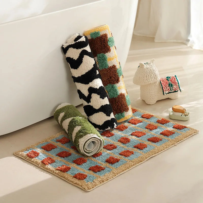 Modern Abstract Design Bath Mat | CozyGrid