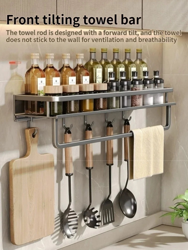 Wall-Mounted Aluminum Shelf