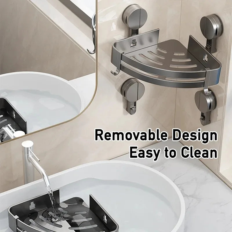 Suction Cup Bath Shelf for Drilling-Free Installation – AquaGrip Style