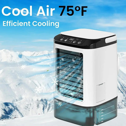 Desktop Portable Air Cooler with Dual Spray, 3-Speed, Night Light
