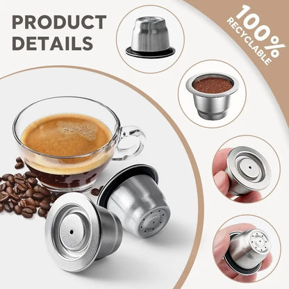Stainless Steel Coffee Capsules for Nespresso OriginalLine – Refillable, Dishwasher Safe, Eco-Friendly