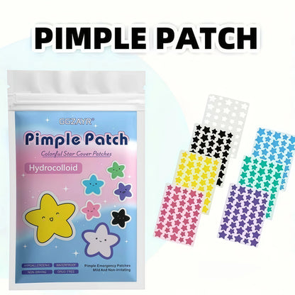 Seven-Color Star Pimple Patches (280/1120/1680pcs) – Fun, Invisible Hydrocolloid Dots for Gentle Skincare