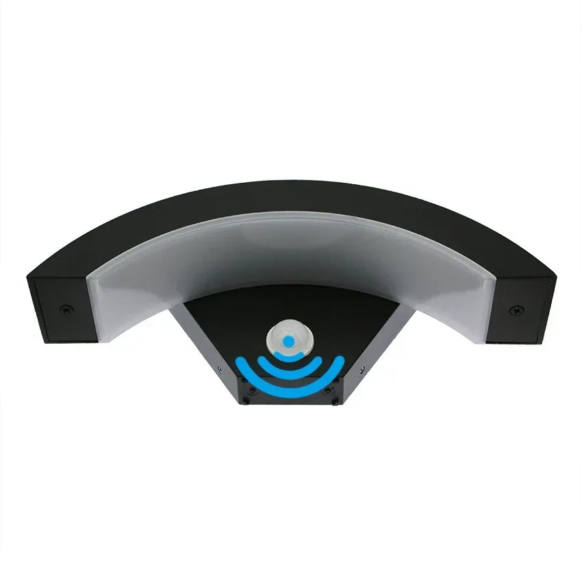 18W Waterproof LED Wall Light for Outdoor Use with Motion Detection