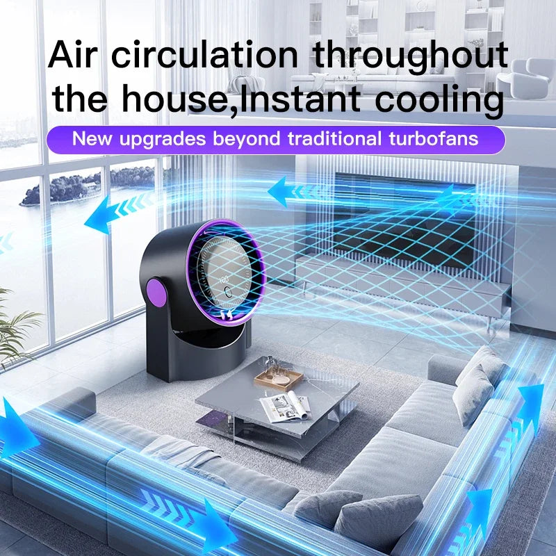 USB Bladeless Fan – Silent Table Fan with 100 Speed Settings