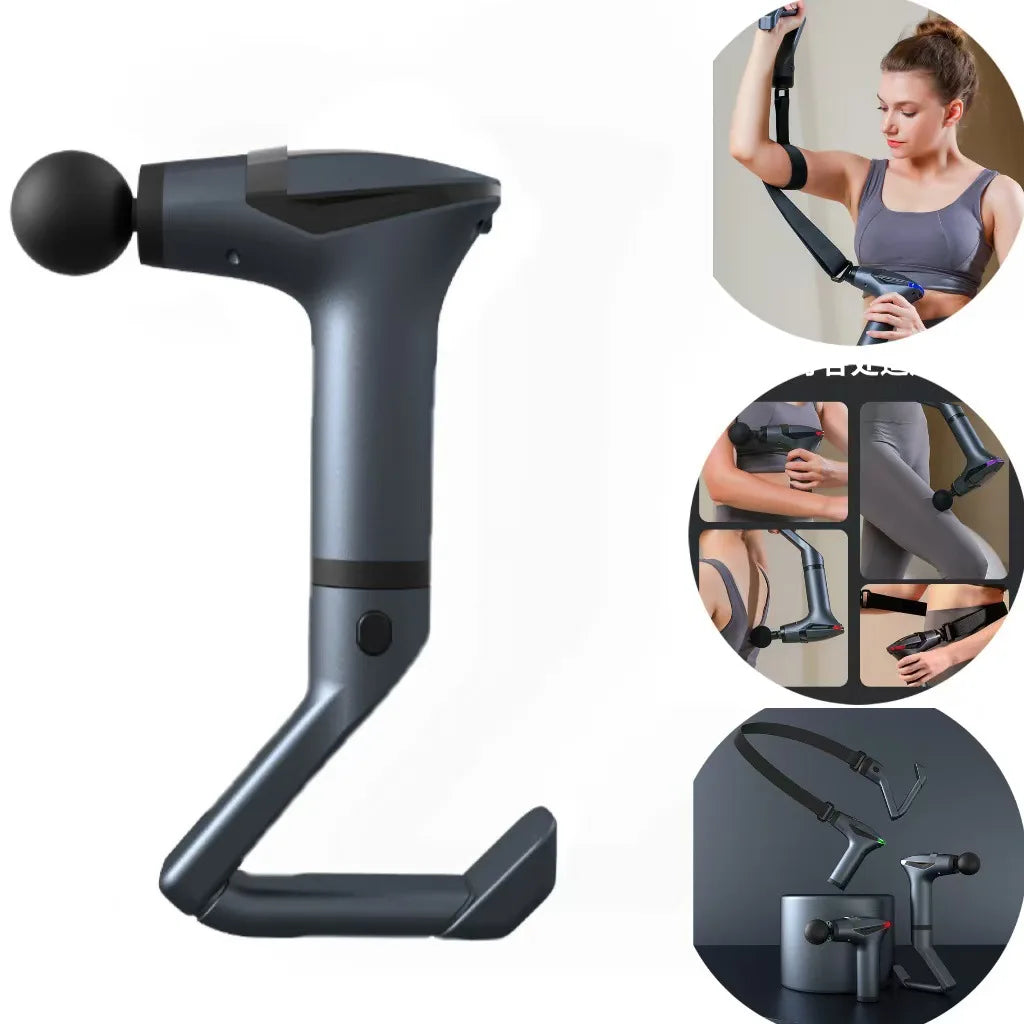 Deep Tissue Percussion Massager with Long Handle, 12 Speed Settings & USB-C Charging