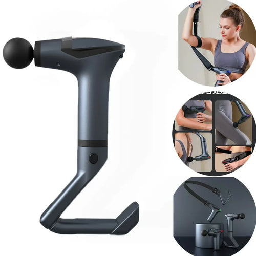 Deep Tissue Percussion Massager with Long Handle, 12 Speed Settings & USB-C Charging