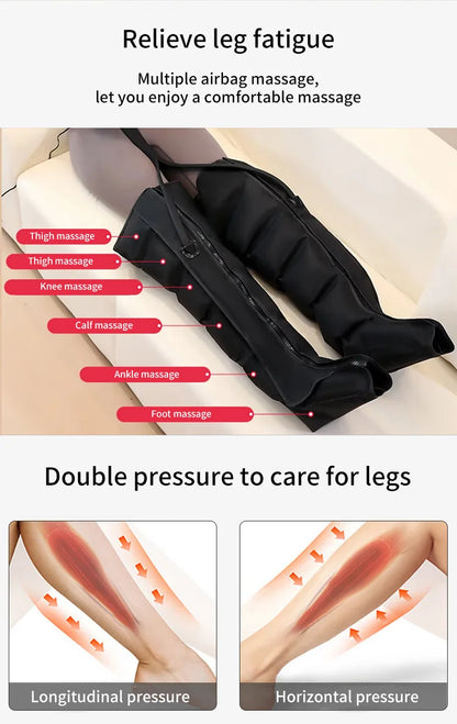 Leg Massager Boots with Air Compression – 360° Foot and Calf Wraps, 3 Modes & Intensities, Remote Control