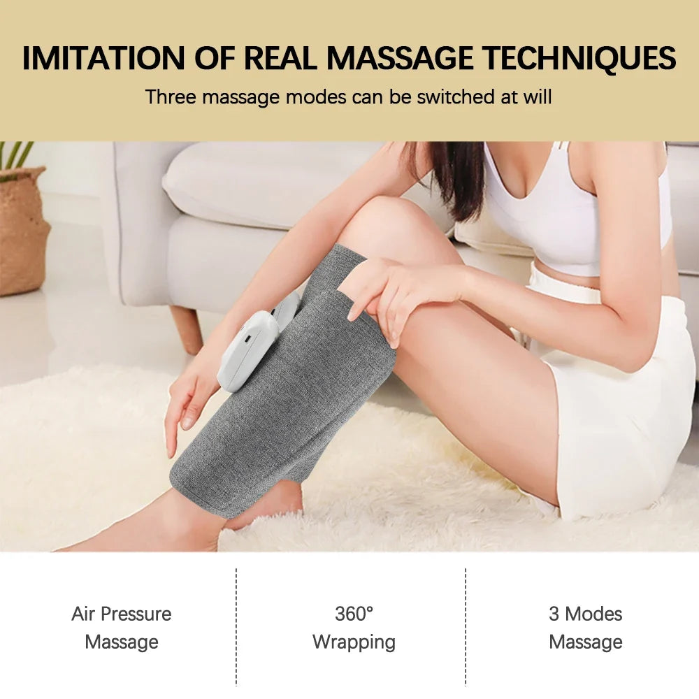 Wireless Leg and Arm Massager with Air Compression, 360° Pressure, 3 Modes, Rechargeable