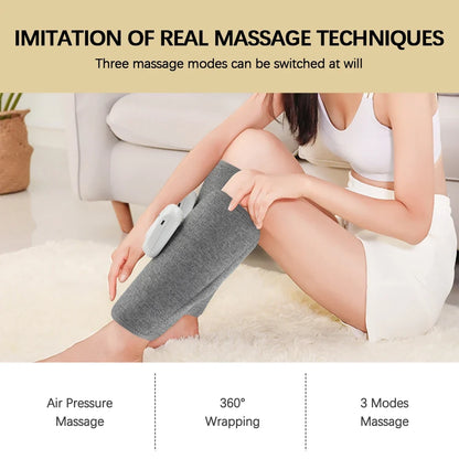 Wireless Leg and Arm Massager with Air Compression, 360° Pressure, 3 Modes, Rechargeable