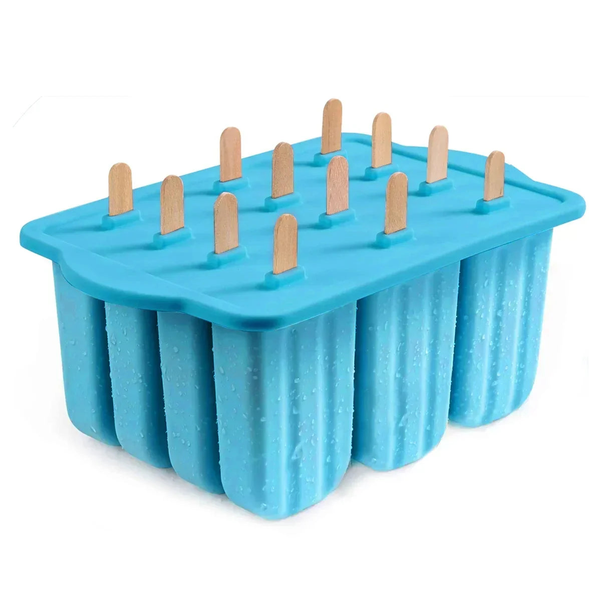 Silicone Ice Mold Set - BPA-Free & Reusable with Wooden Sticks for DIY Ice