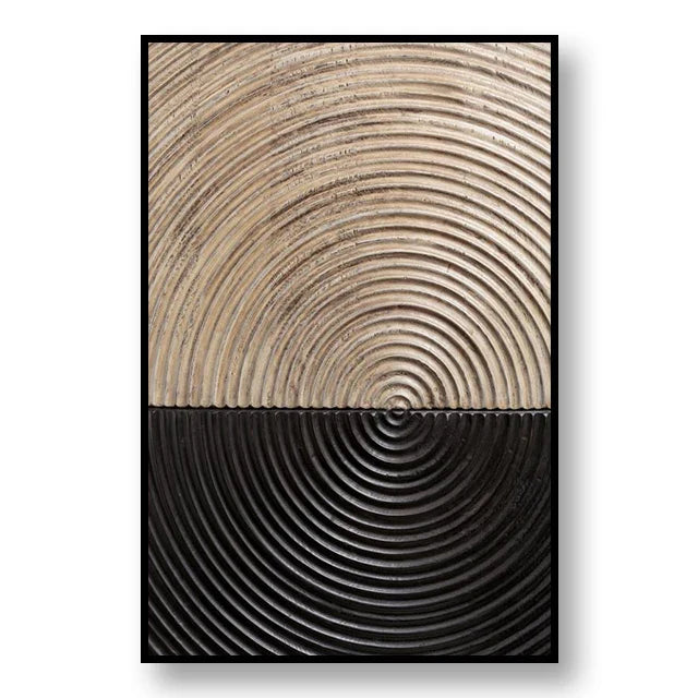 Sophisticated Black and Gold Tree Ring Canvas Art for Home