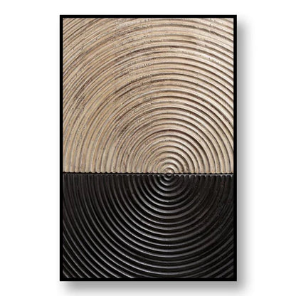 Sophisticated Black and Gold Tree Ring Canvas Art for Home