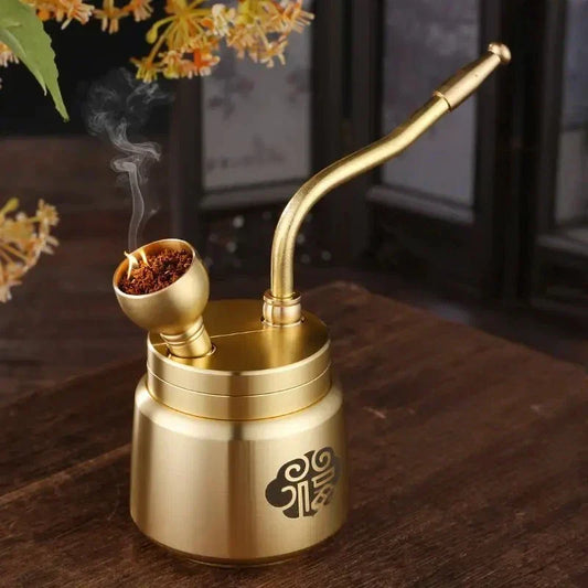 Brass Pipe Incense Burner for Aromatherapy – Artisan Design