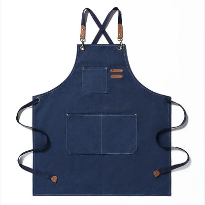 Adjustable Unisex Chef Apron with Pockets – Durable Canvas Workwear