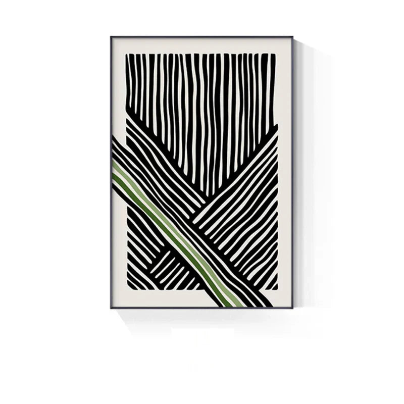 Modern Geometric Canvas Prints in Green Tones for Stylish Spaces