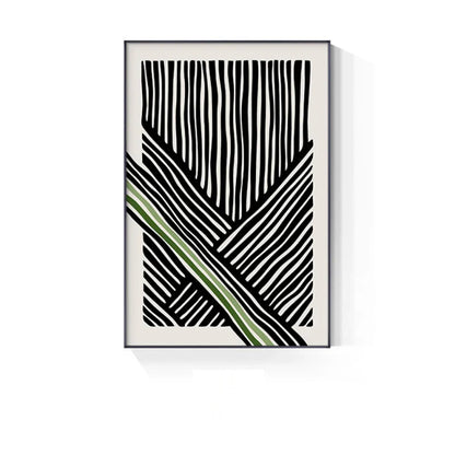 Modern Geometric Canvas Prints in Green Tones for Stylish Spaces